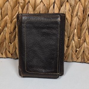Carhartt Dark Brown Leather Tri-fold Wallet